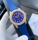 Top Replica Rolex Submariner Iced Out Diamond Watches 40mm Gold Case Blue Rubber Strap